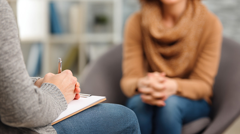 Therapist and client in conversation